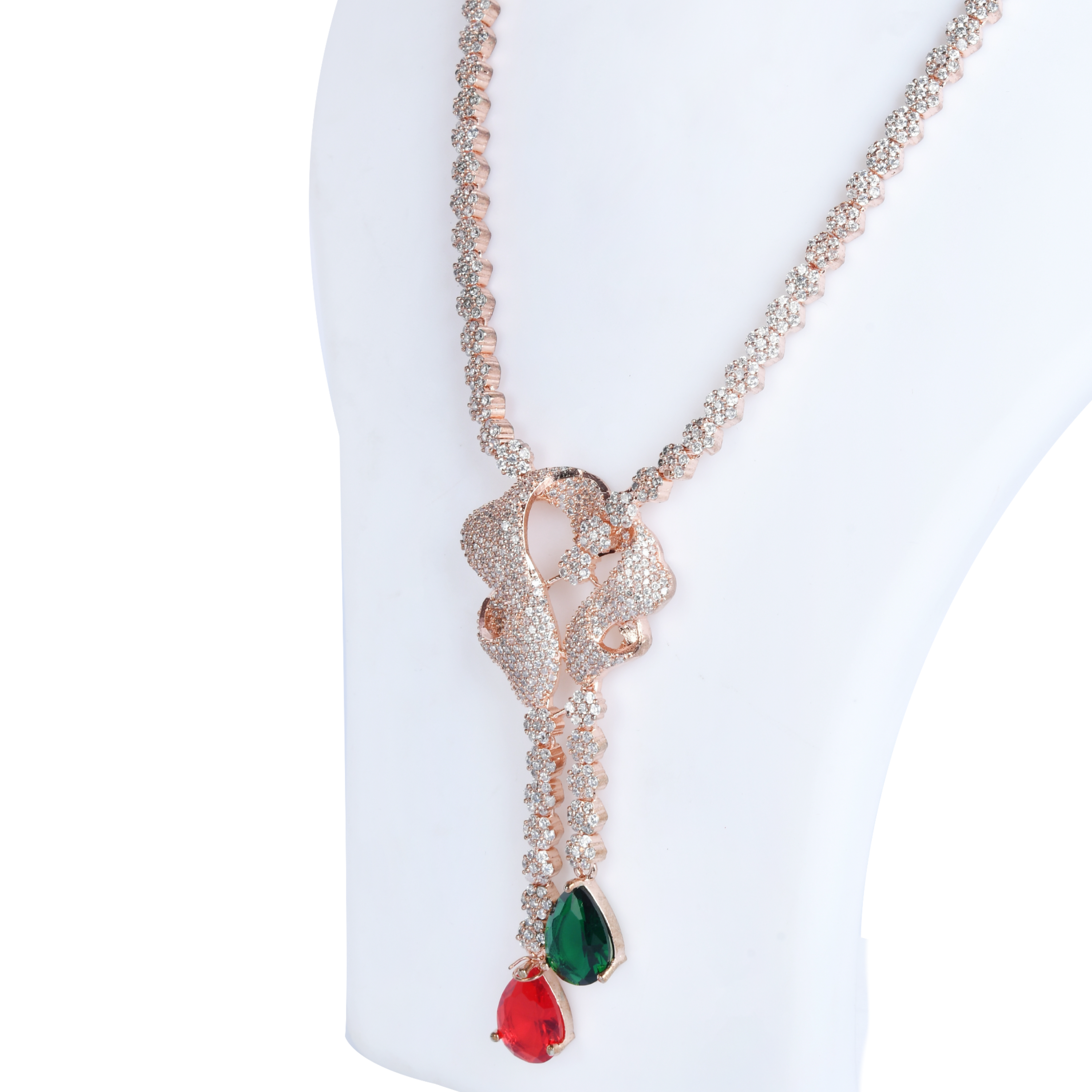 Athereal Rose | Signature CZ Crystal Necklace Set