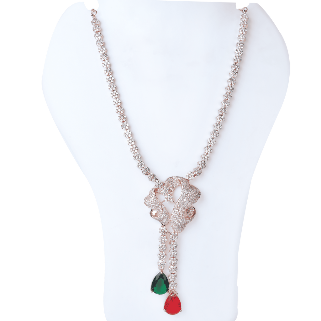 Athereal Rose | Signature CZ Crystal Necklace Set