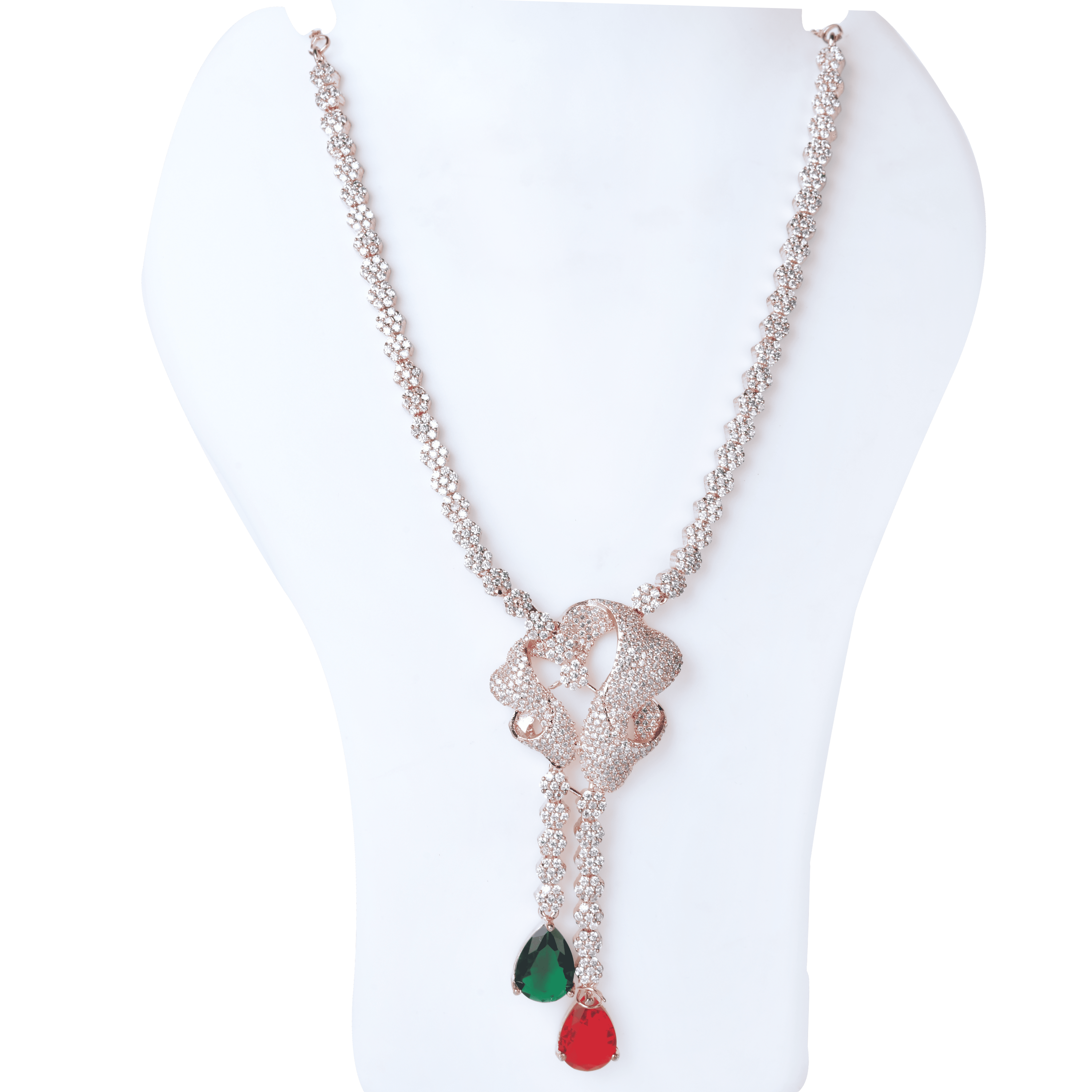 Athereal Rose | Signature CZ Crystal Necklace Set