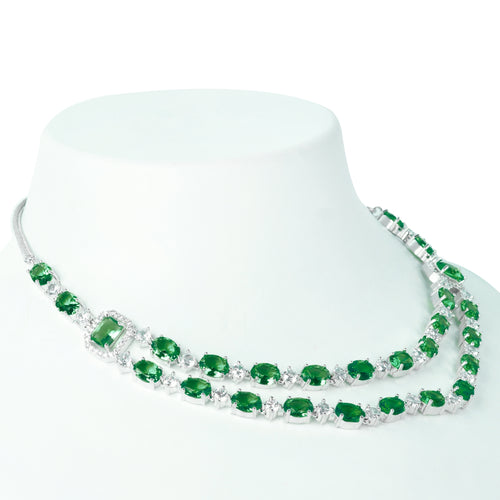 Adjunct Layered Necklace | Emerald | Signature Crystal Necklace Set