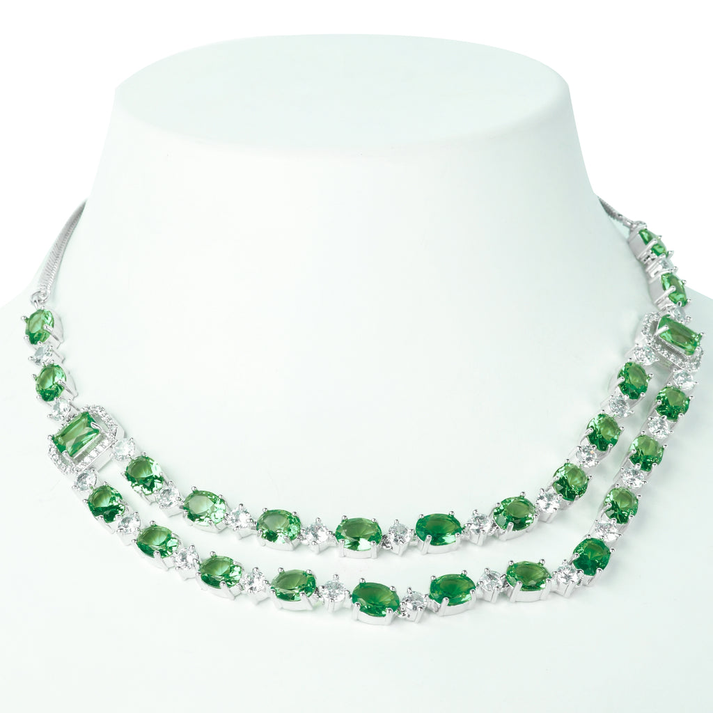 Adjunct Layered Necklace | Emerald | Signature Crystal Necklace Set