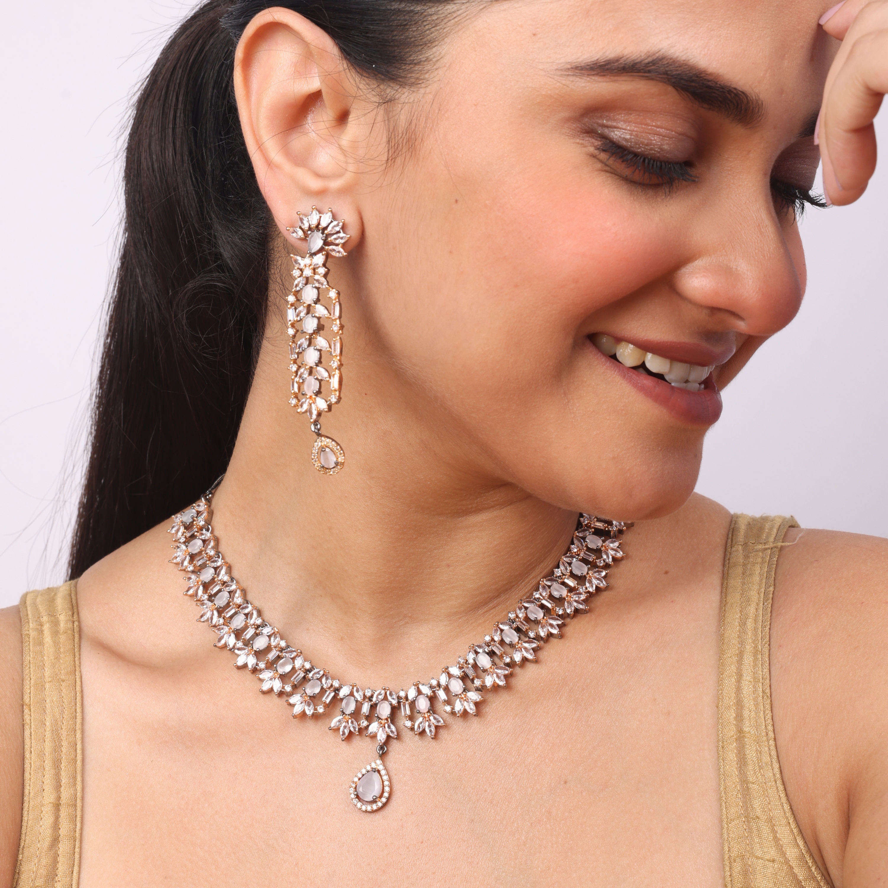 Adored Mark | Luxury CZ Crystal Necklace Set