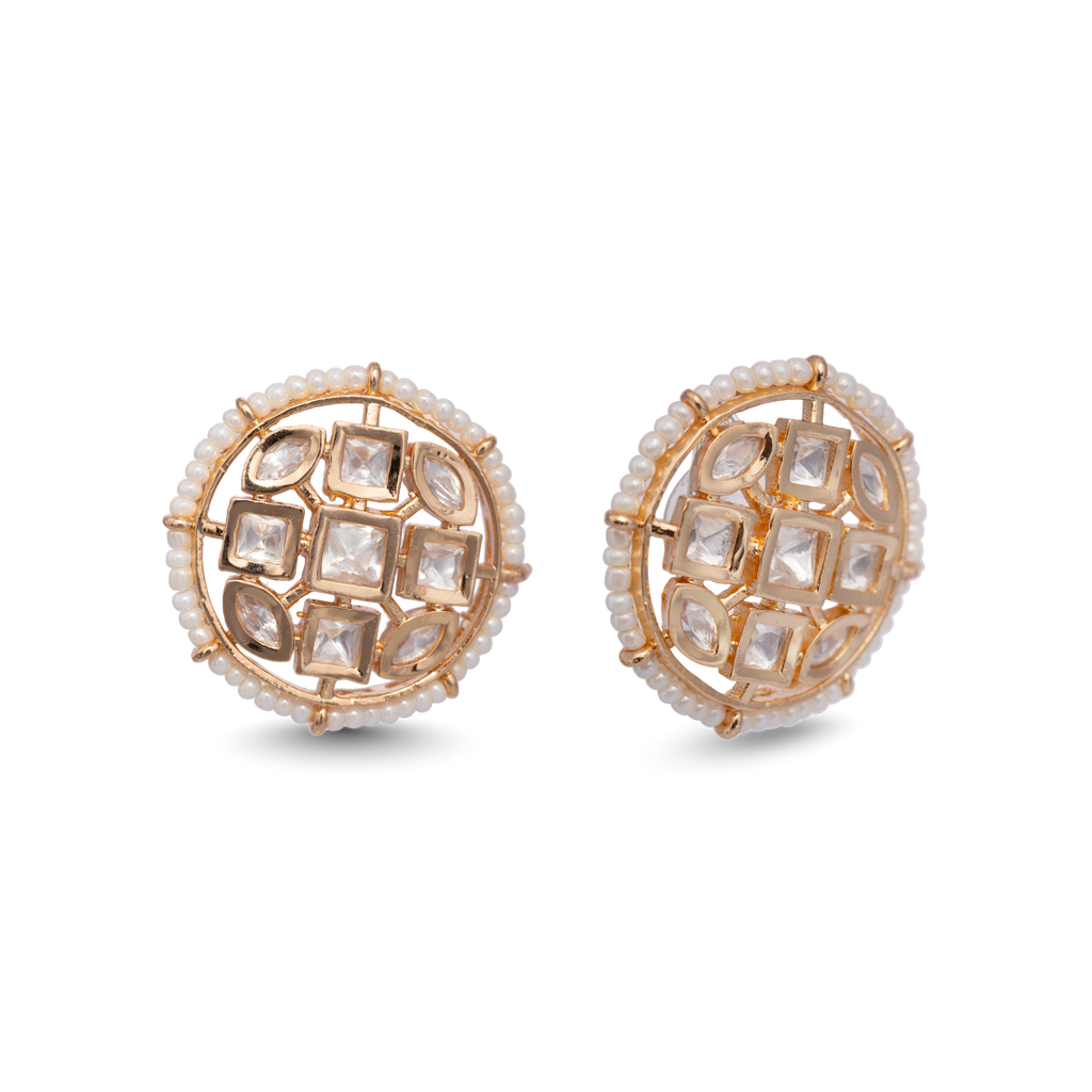 Antique Ember Studs| Premium CZ Crystals Earring