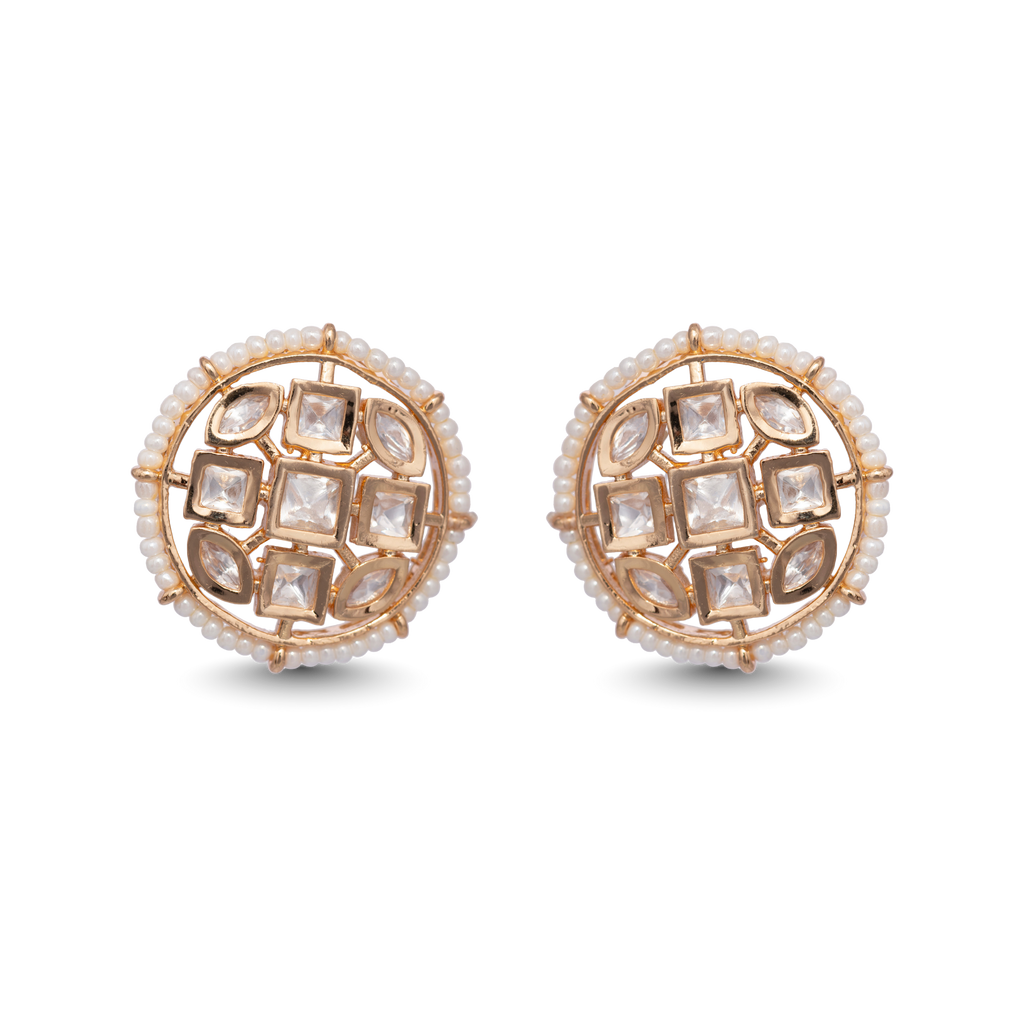 Antique Ember Studs| Premium CZ Crystals Earring