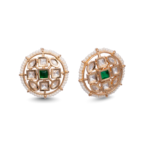Antique Ember Studs | Emerald | Premium CZ Crystals Earring