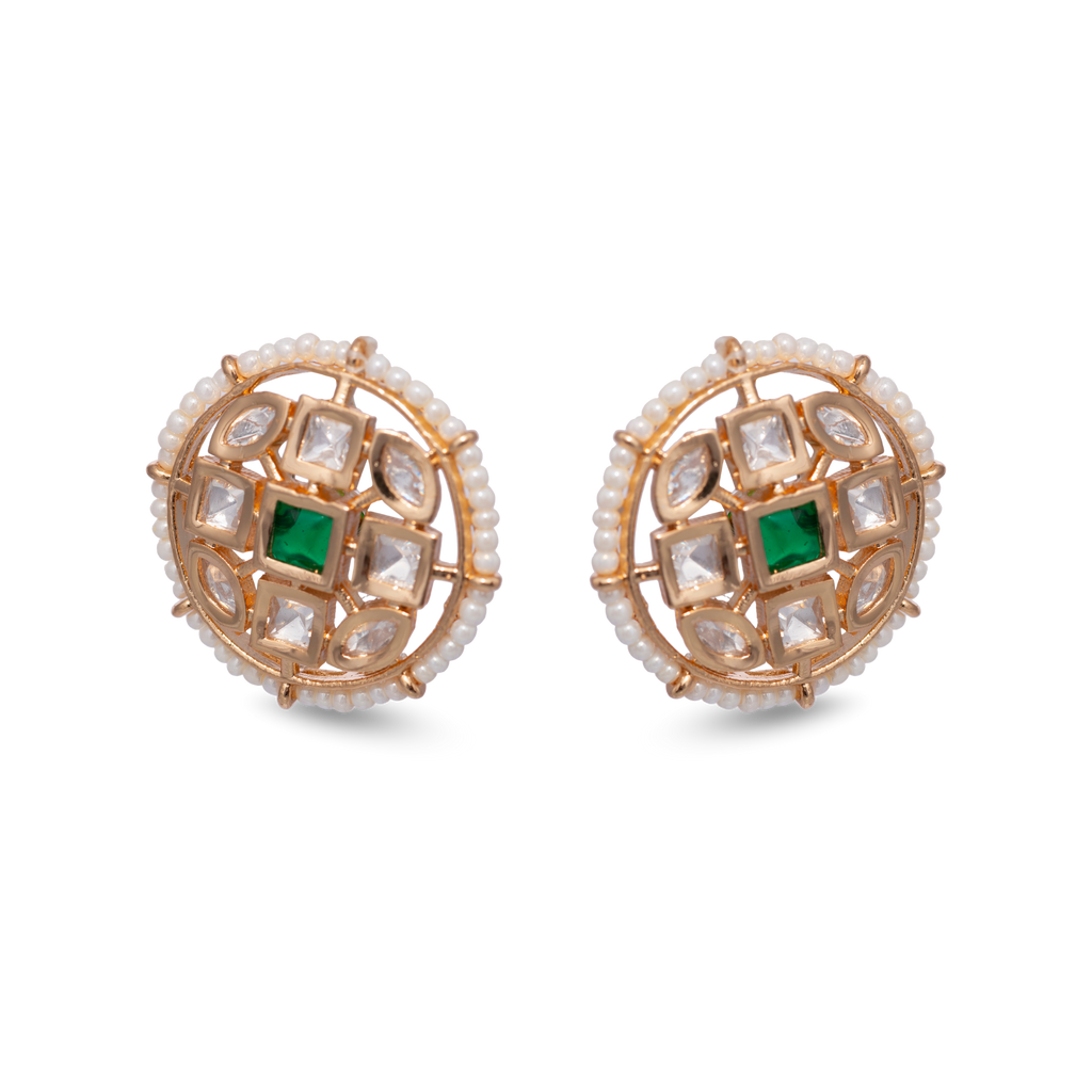 Antique Ember Studs| Premium CZ Crystals Earring