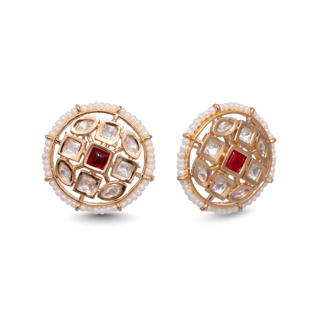 Antique Ember Studs| Premium CZ Crystals Earring