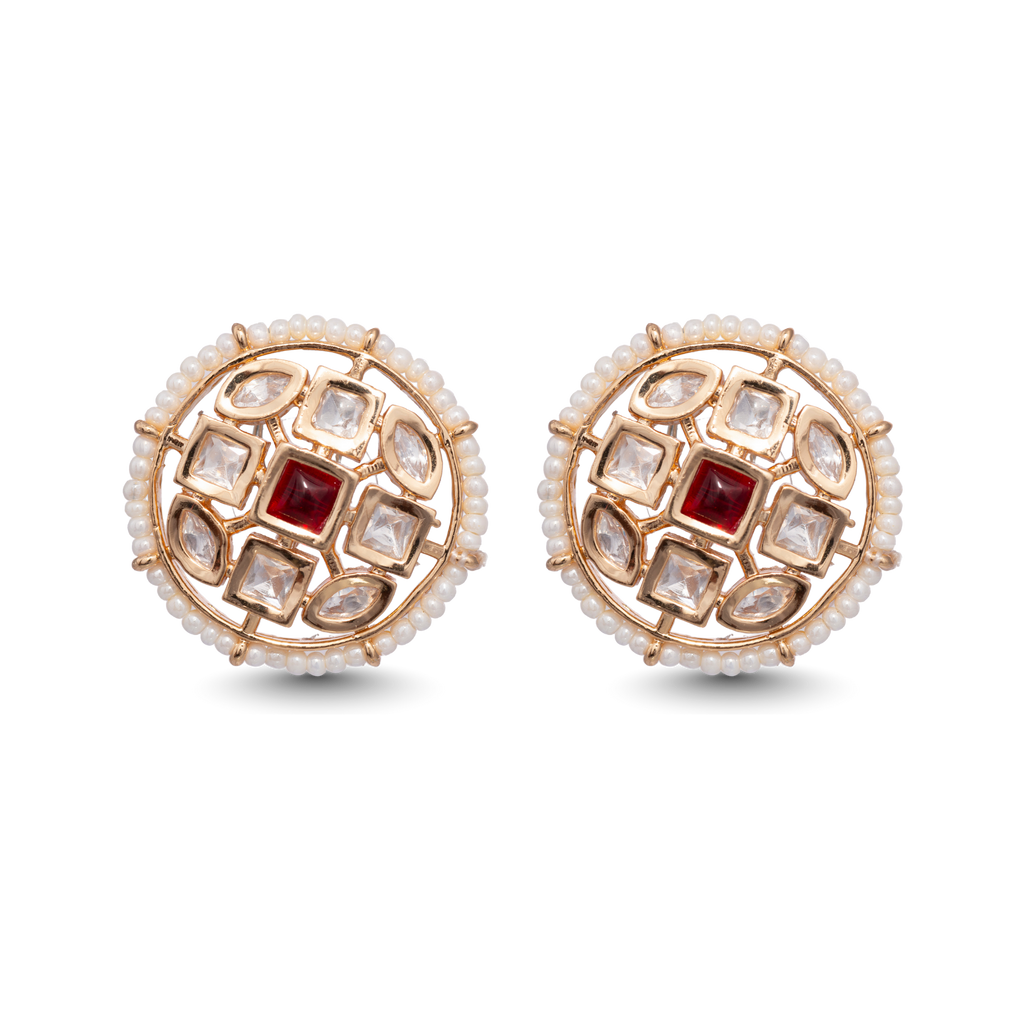 Antique Ember Studs | Garnet | Premium CZ Crystals Earring