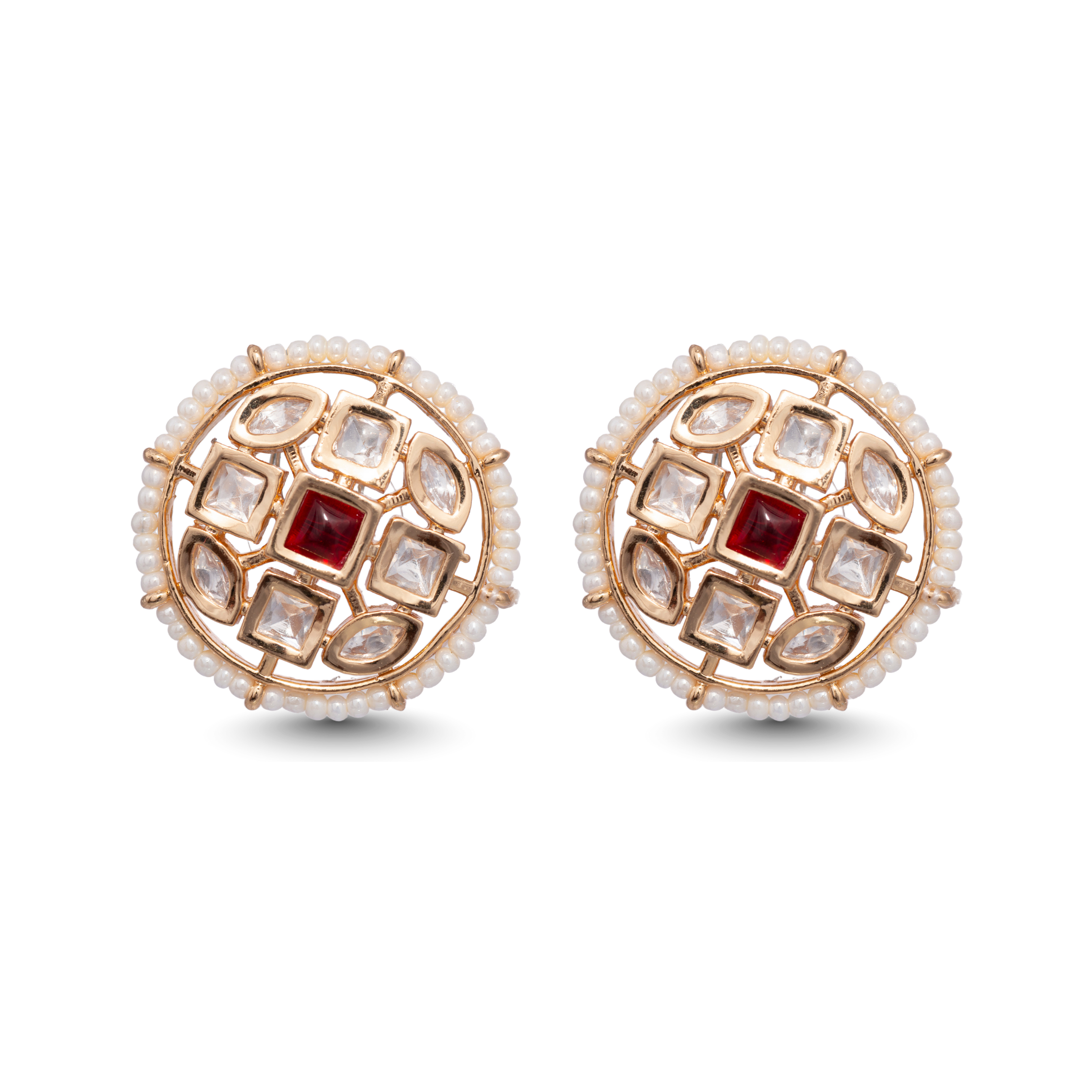 Antique Ember Studs| Premium CZ Crystals Earring