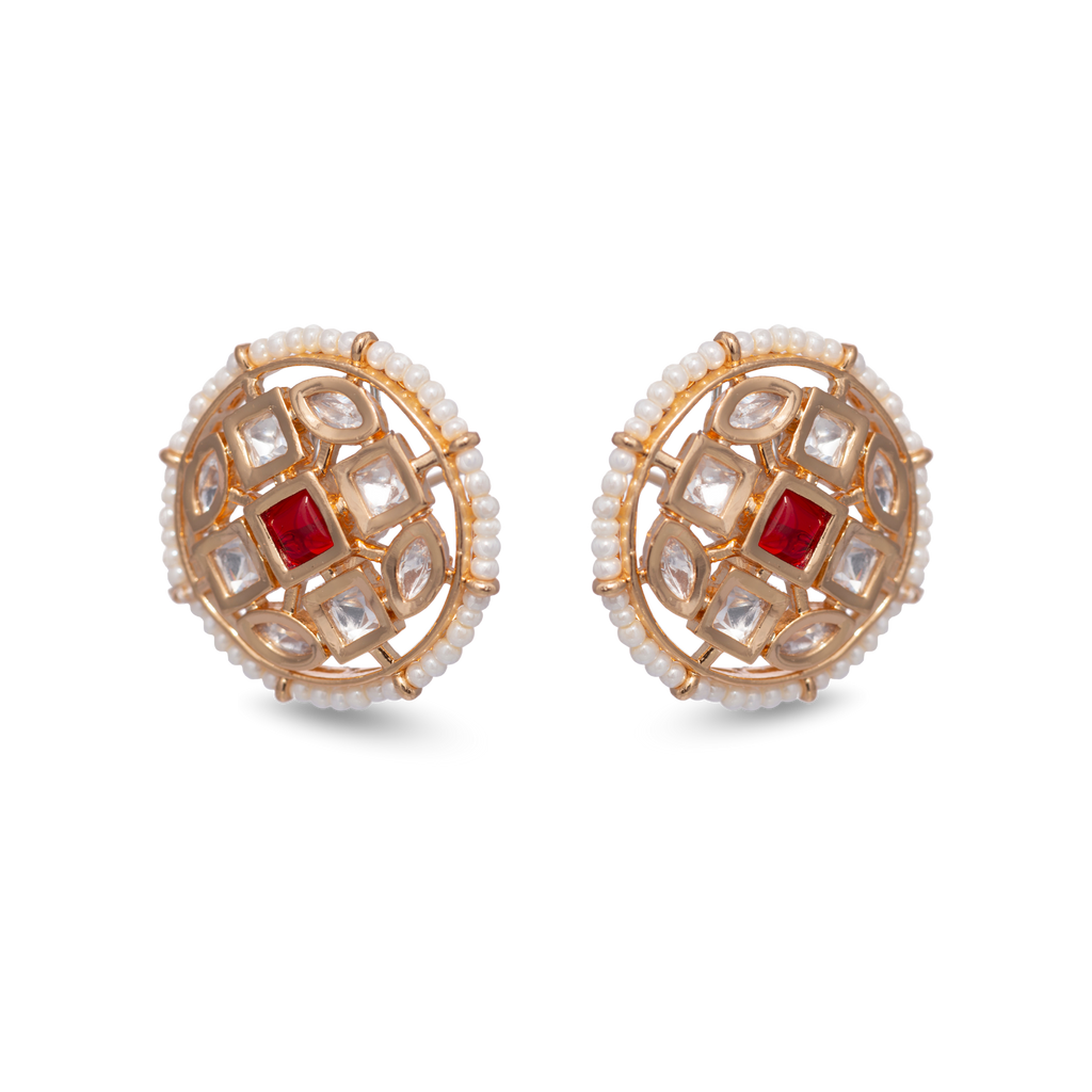 Antique Ember Studs| Premium CZ Crystals Earring