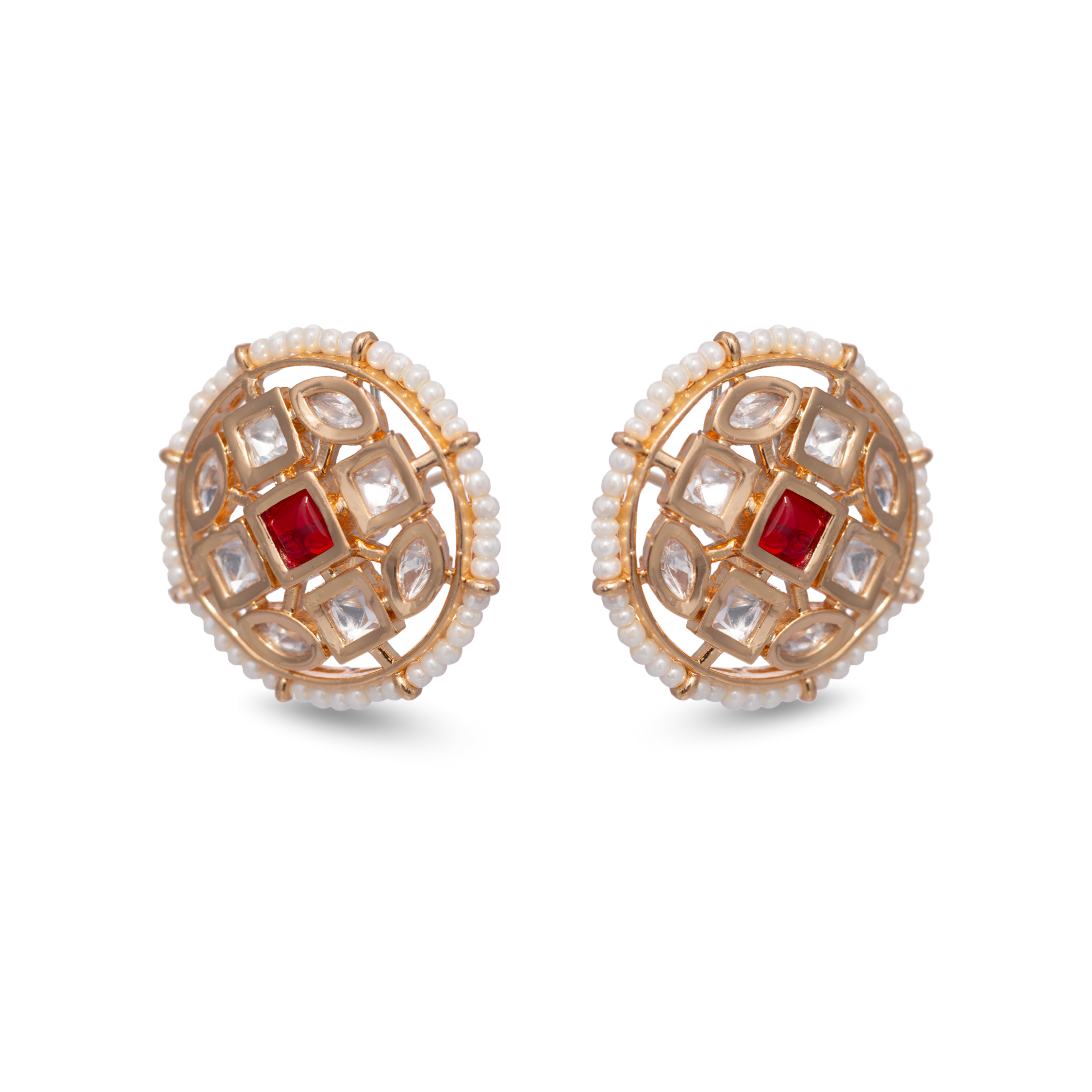Antique Ember Studs| Premium CZ Crystals Earring