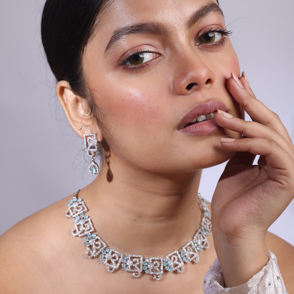 Square Crux | Premium CZ Crystal Necklace Set