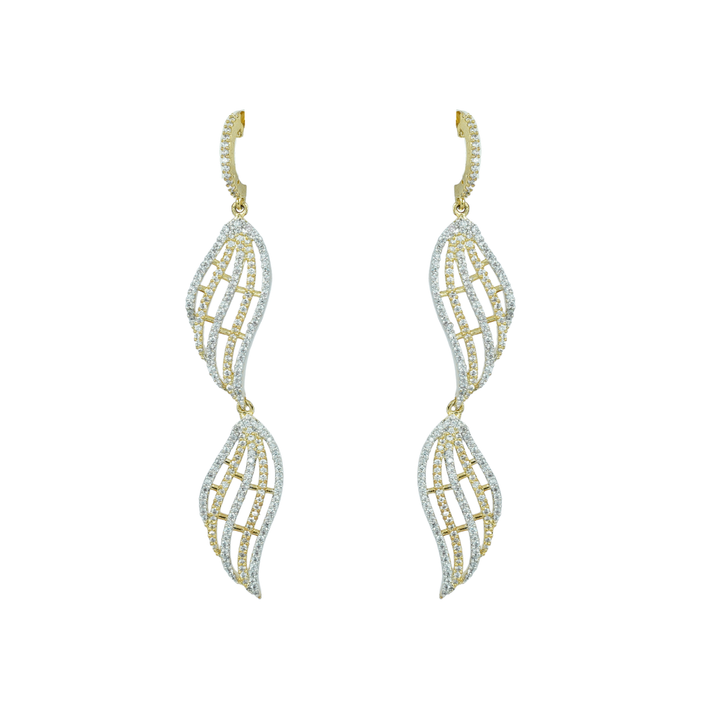 Arcane Leafy Envoice | Premium CZ Crystal Earrings