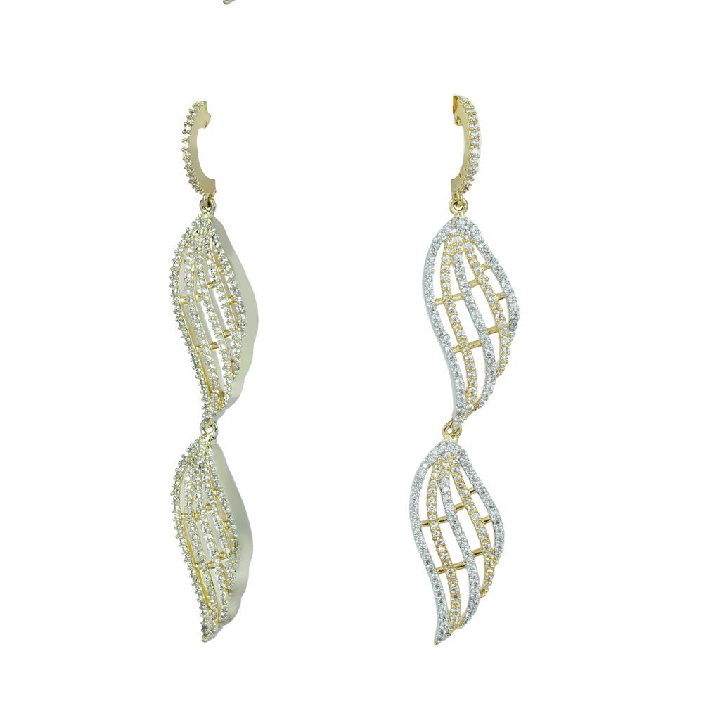 Arcane Leafy Envoice | Premium CZ Crystal Earrings