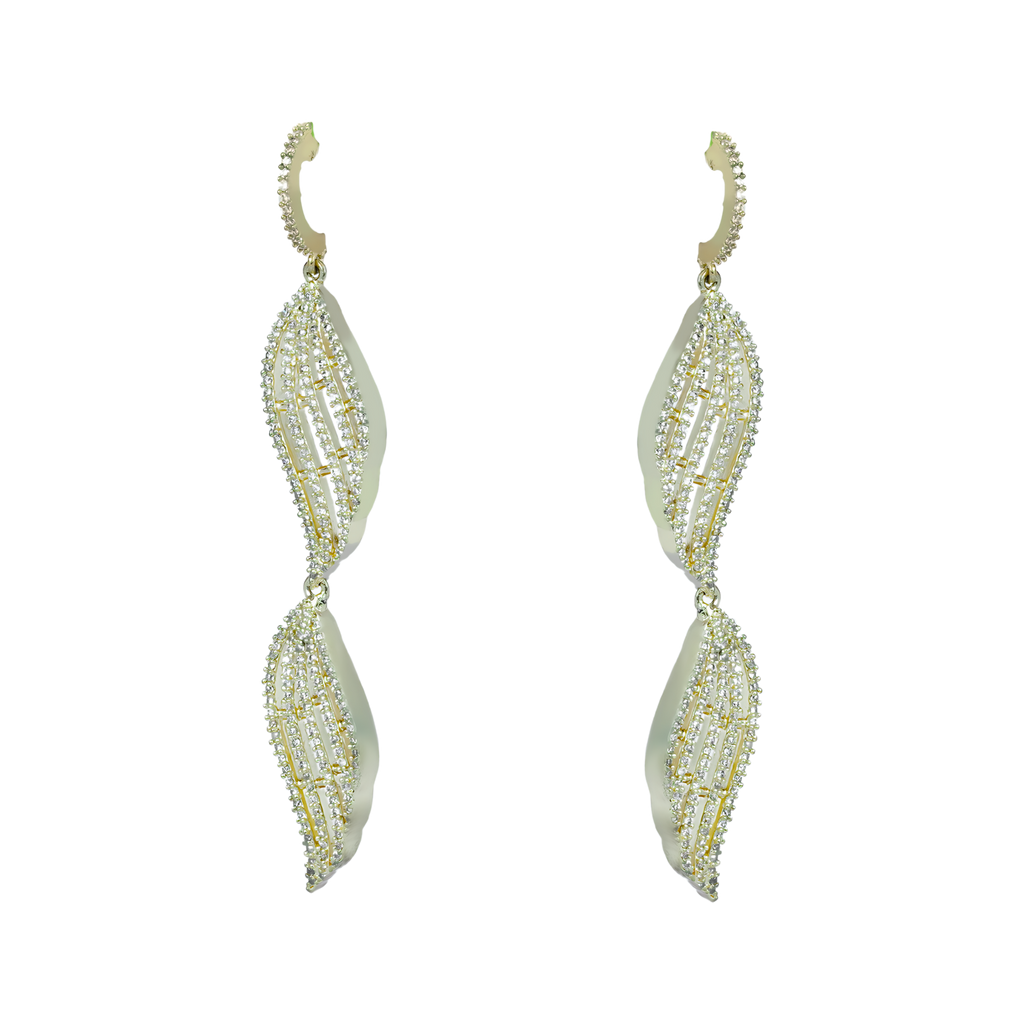 Arcane Leafy Envoice | Premium CZ Crystal Earrings