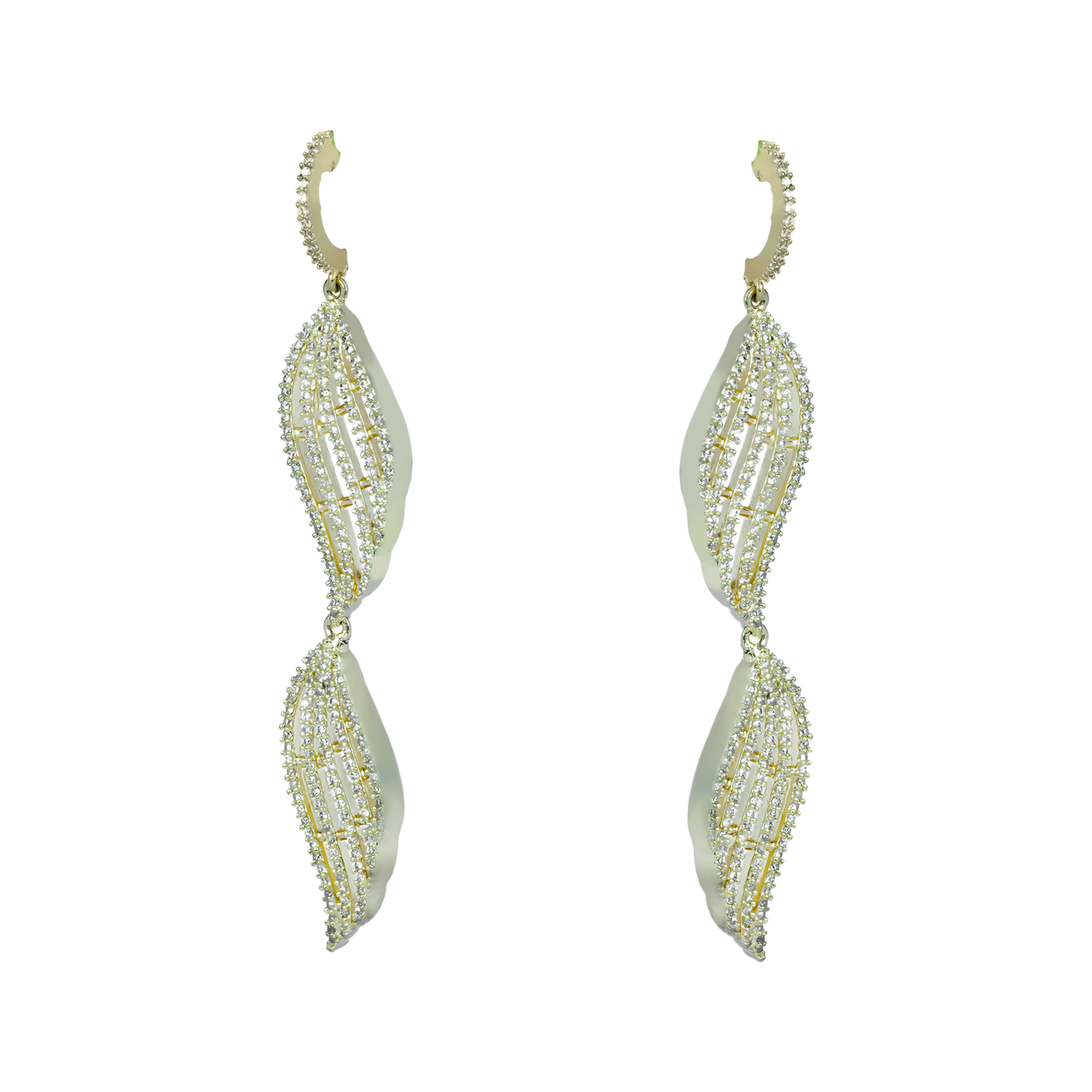 Arcane Leafy Envoice | Premium CZ Crystal Earrings