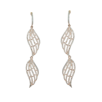 Arcane Leafy Envoice | Rose Rhapsody | Premium CZ Crystal Earrings