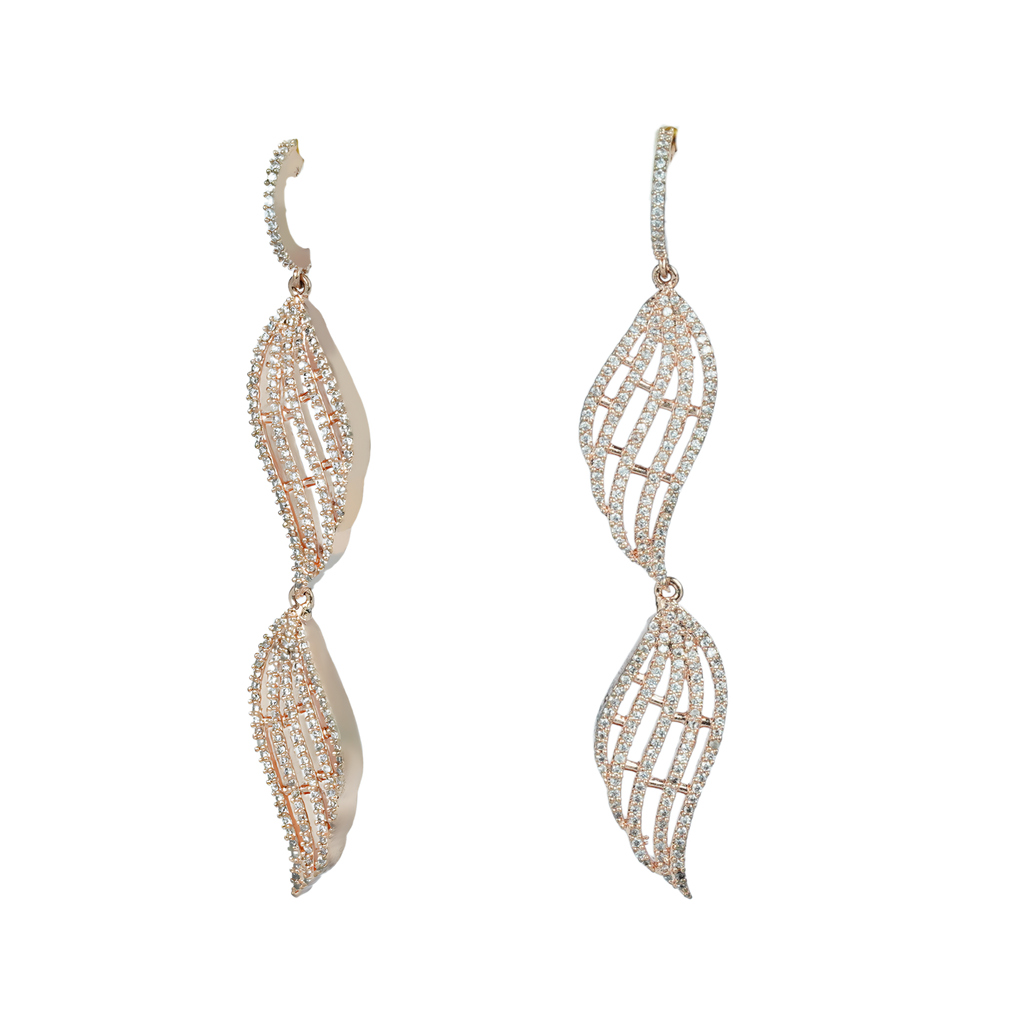 Arcane Leafy Envoice | Premium CZ Crystal Earrings