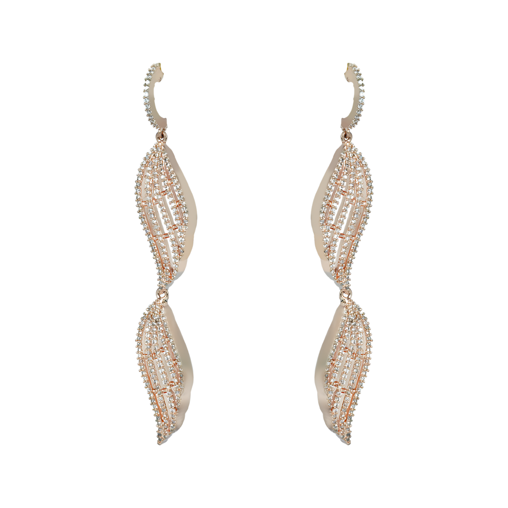 Arcane Leafy Envoice | Premium CZ Crystal Earrings