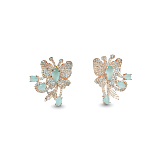 Astral Butterfly | Mint Green | Premium CZ Crystal Earring