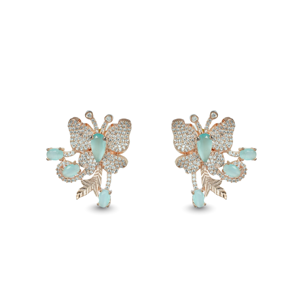 Astral Butterfly | Mint Green | Premium CZ Crystal Earring