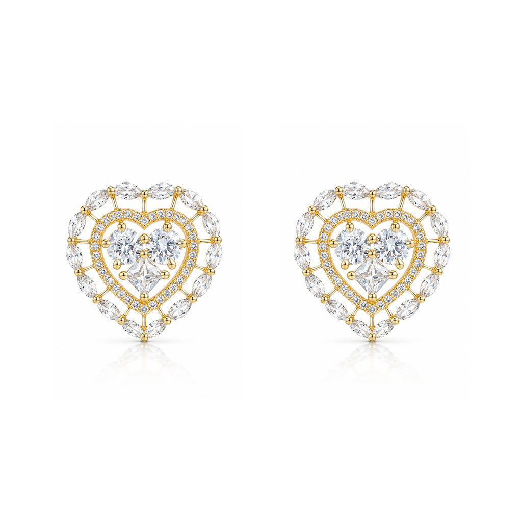 Astral Heart | Dorado | Premium CZ Crystal Earring