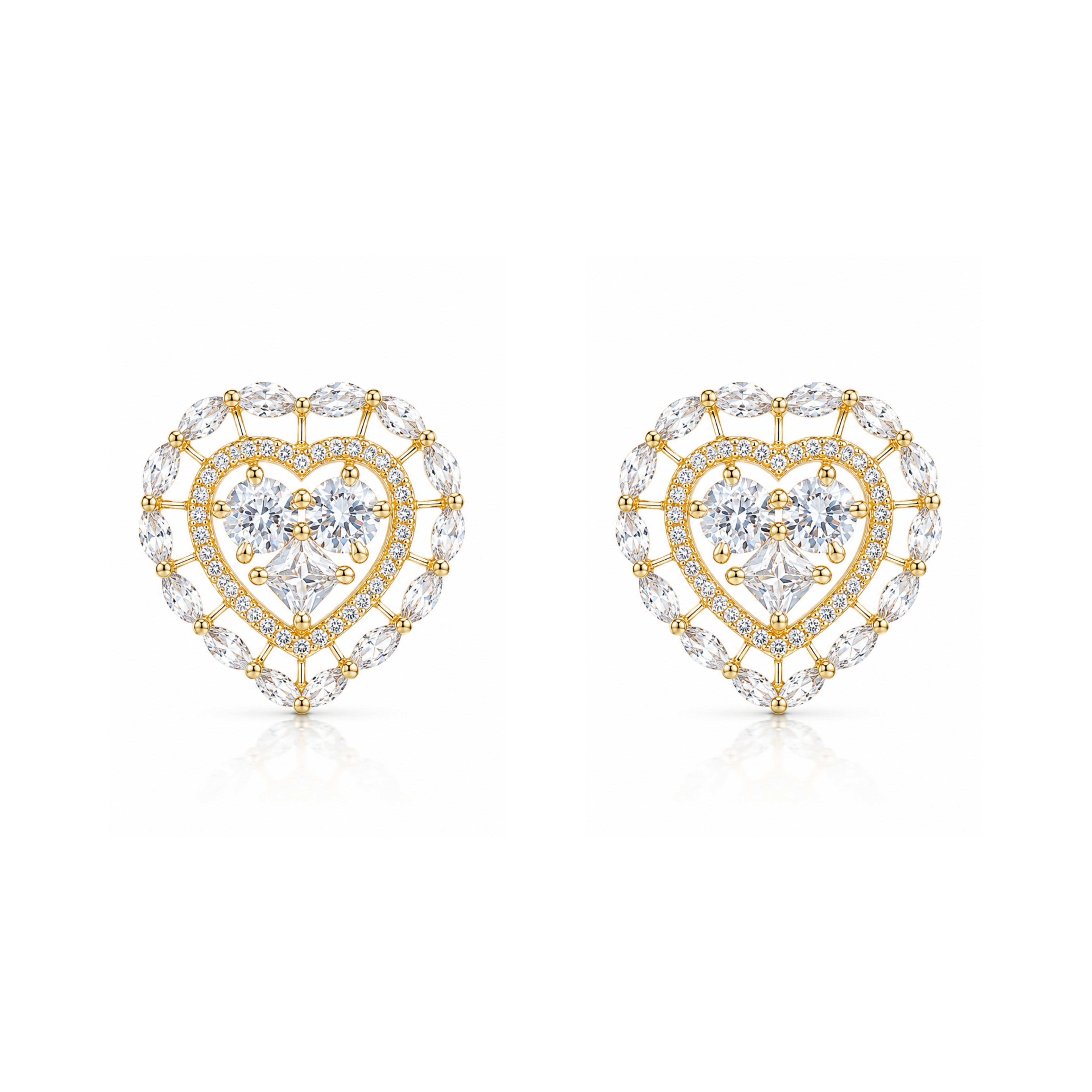 Astral Heart | Dorado | Premium CZ Crystal Earring