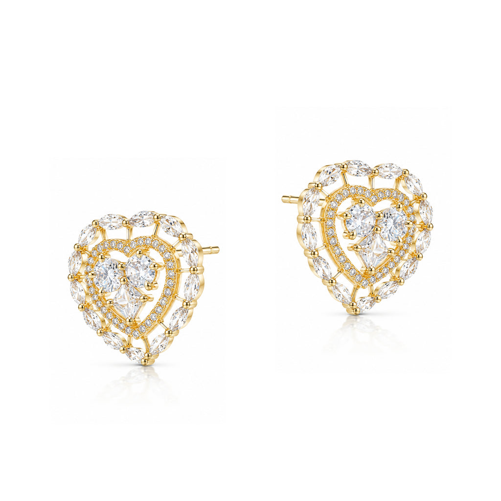 Astral Heart | Dorado | Premium CZ Crystal Earring