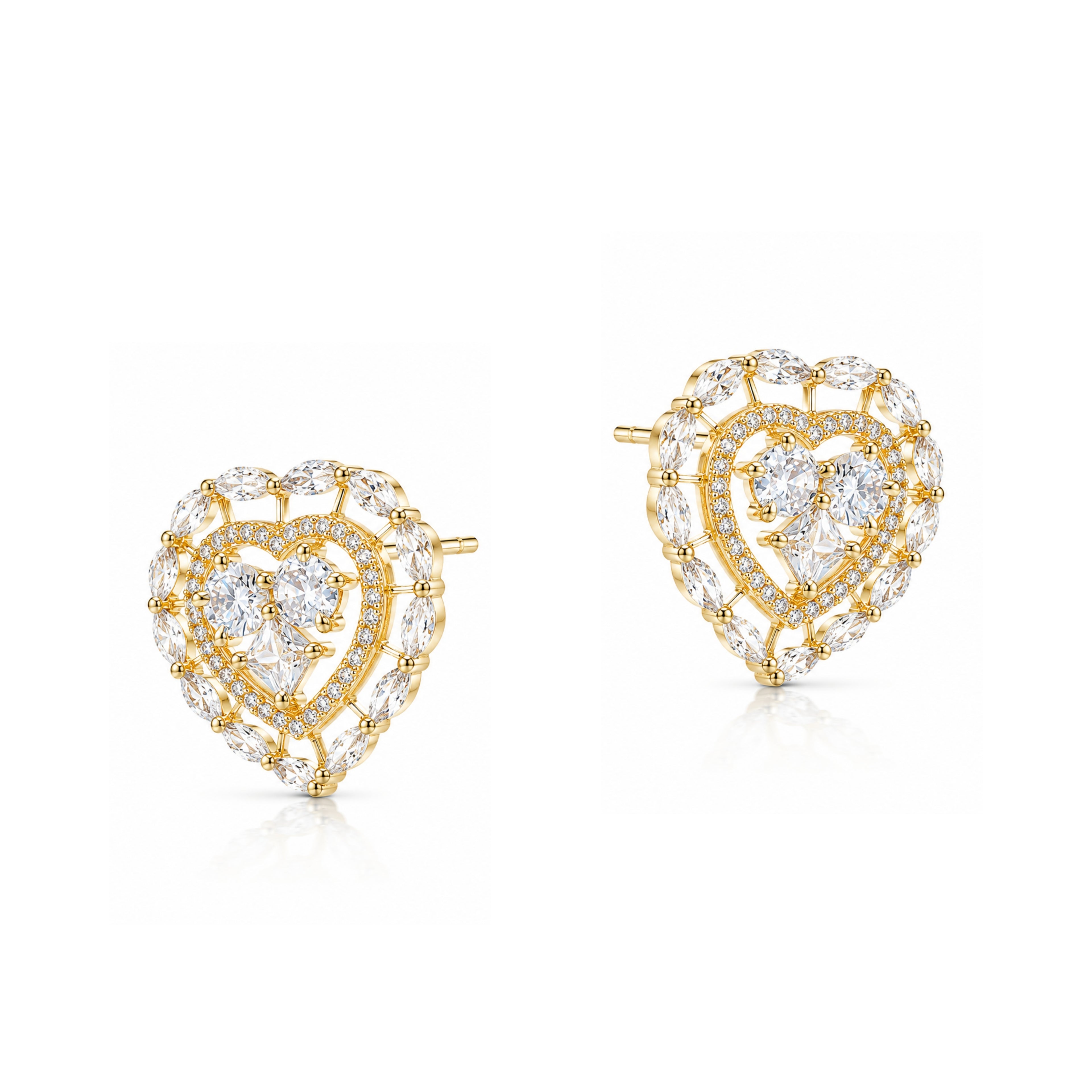 Astral Heart | Dorado | Premium CZ Crystal Earring
