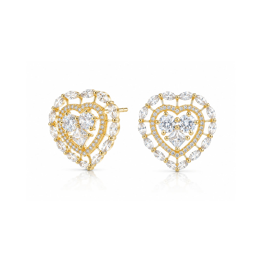 Astral Heart | Dorado | Premium CZ Crystal Earring