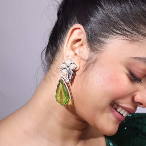 Aurora Amulets | Hydra Green | Luxury Doublet Crystal Earring