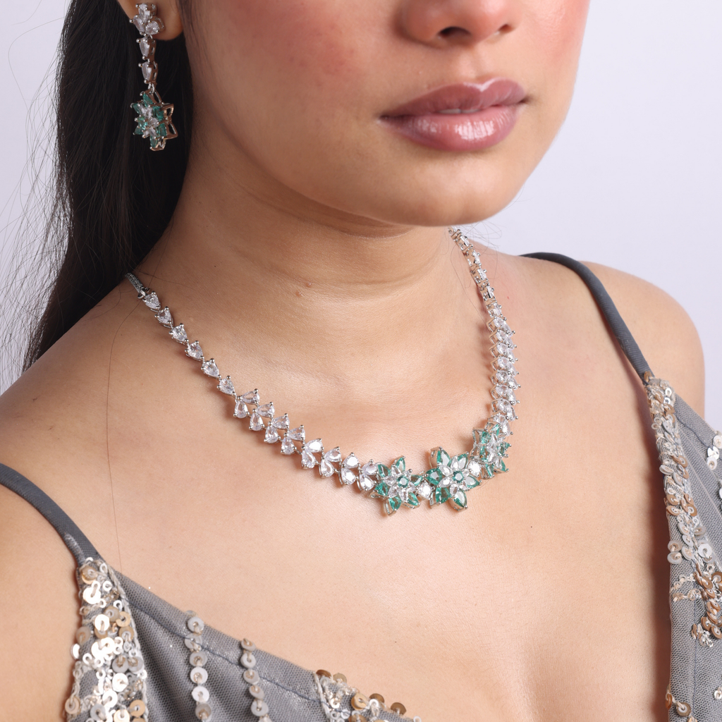 Beauty Gallore | Premium CZ Crystal Necklace Set