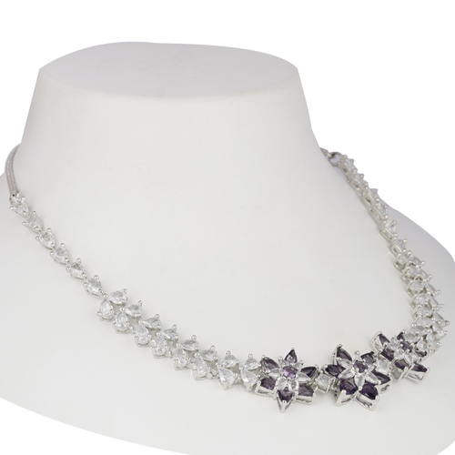 Beauty Gallore | Tanzanite | Premium CZ Crystal Necklace Set