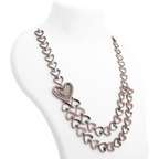 Blushing Heart Mark | Luxury CZ Crystal Necklace Set