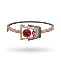 Luxe Cabochon | Garnet | Signature CZ Crystal Bracelet
