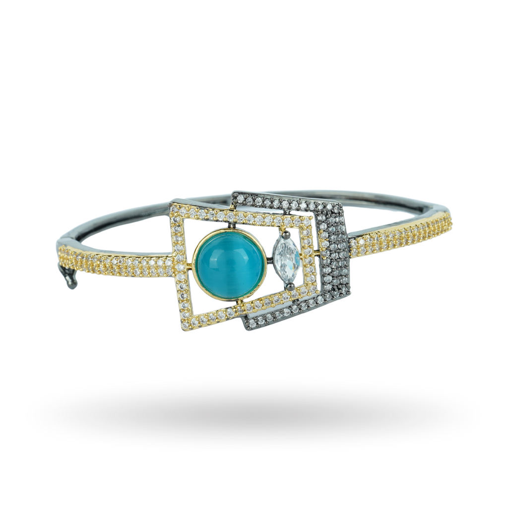 Luxe Cabochon | Turquoise | Signature CZ Crystal Bracelet