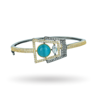 Luxe Cabochon | Turquoise | Signature CZ Crystal Bracelet