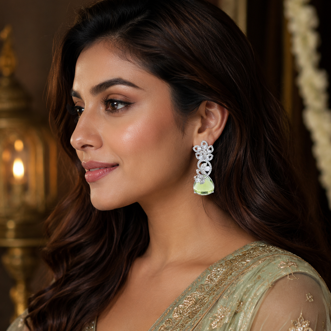 Truancy | Peridot | Luxury CZ Crystal Earring