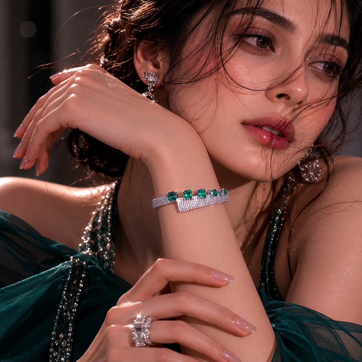 Prismpiraz | Emerald | Luxury CZ Crystal Bracelet