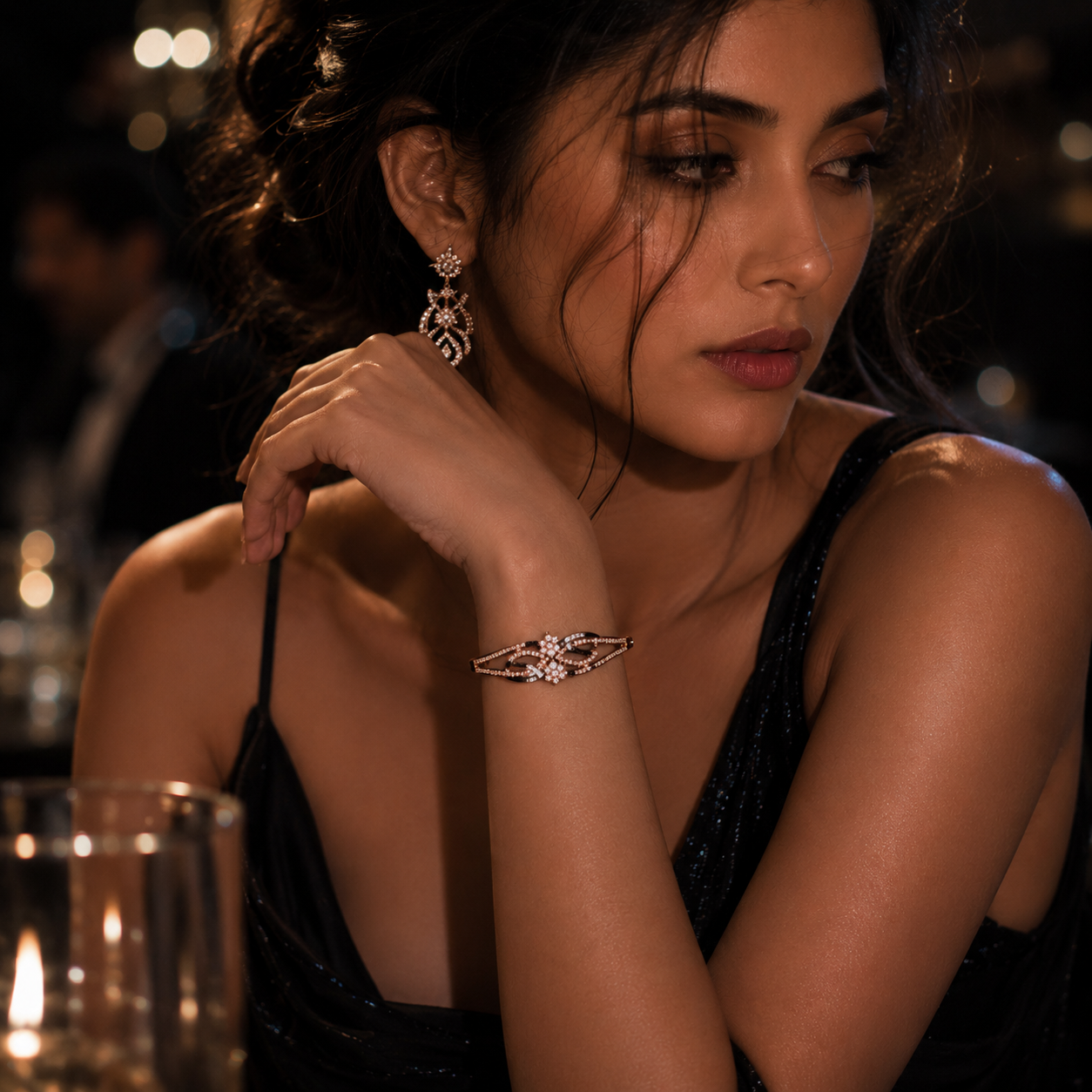 Windchime | Noiré | Premium CZ Crystal Bracelet