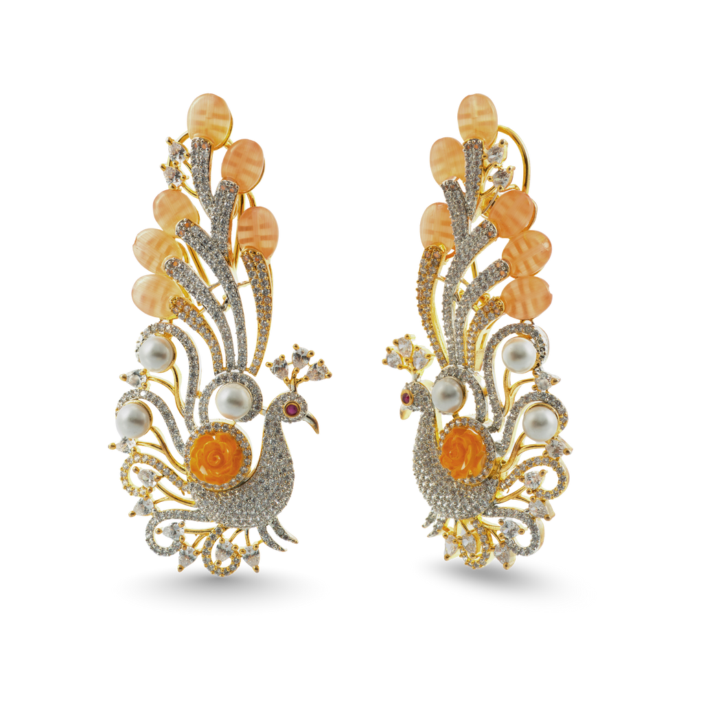 Chrono Royal Orange | Luxury CZ Crystal Earring