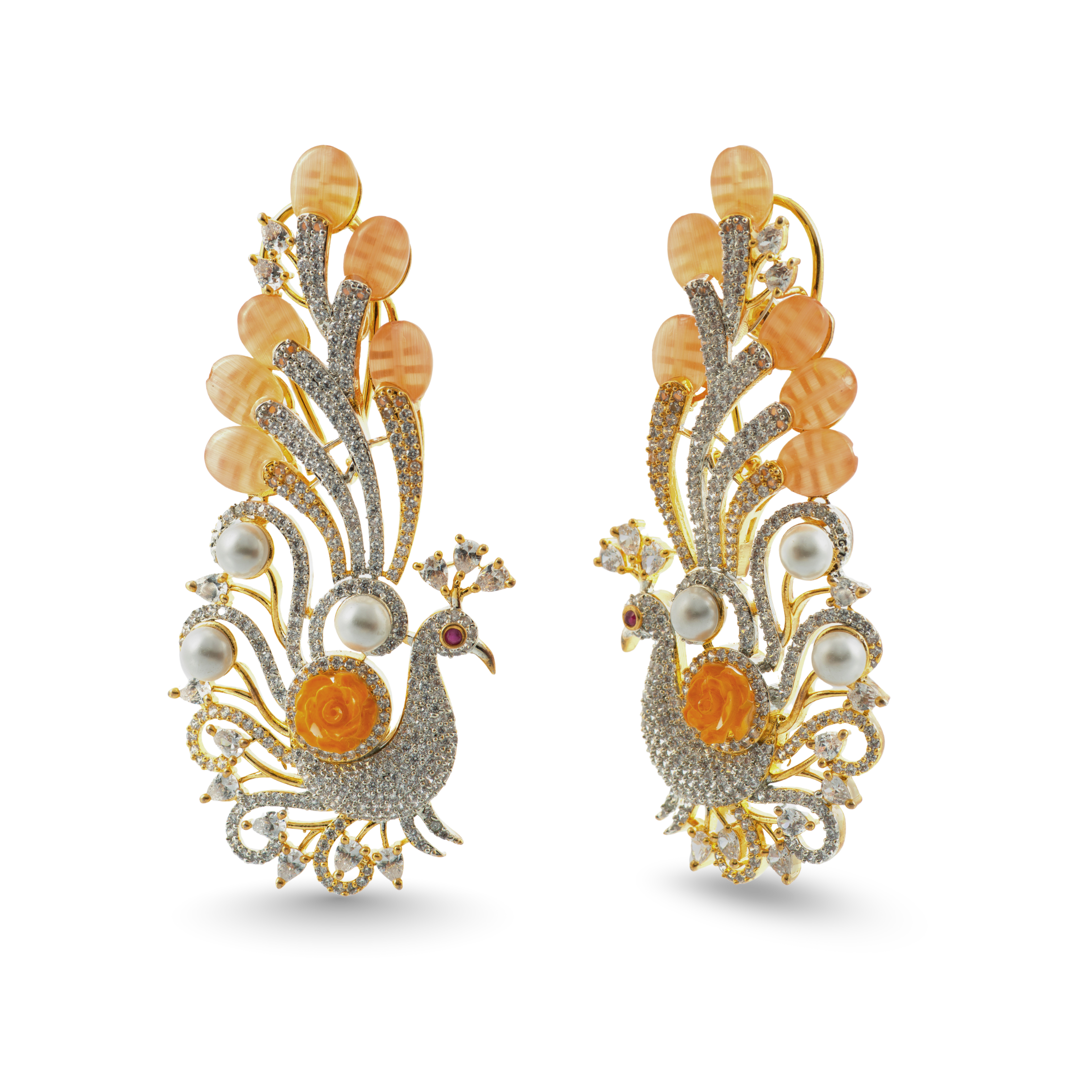 Chrono Royal Orange | Luxury CZ Crystal Earring