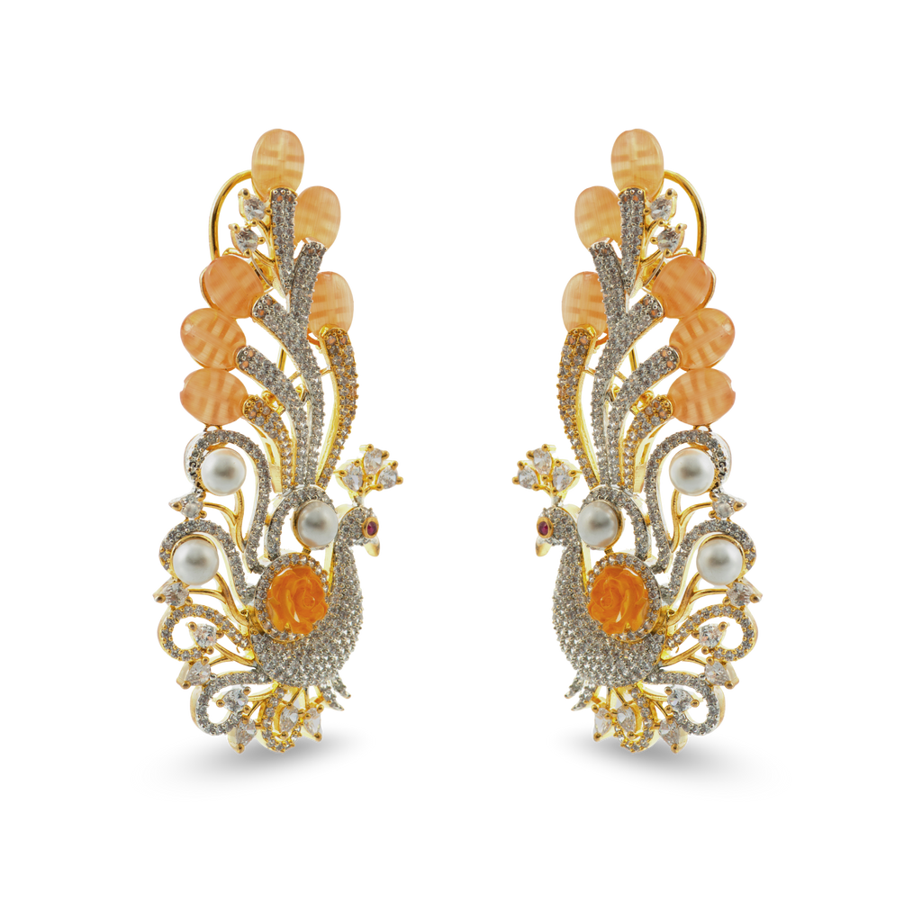 Chrono Royal Orange | Luxury CZ Crystal Earring