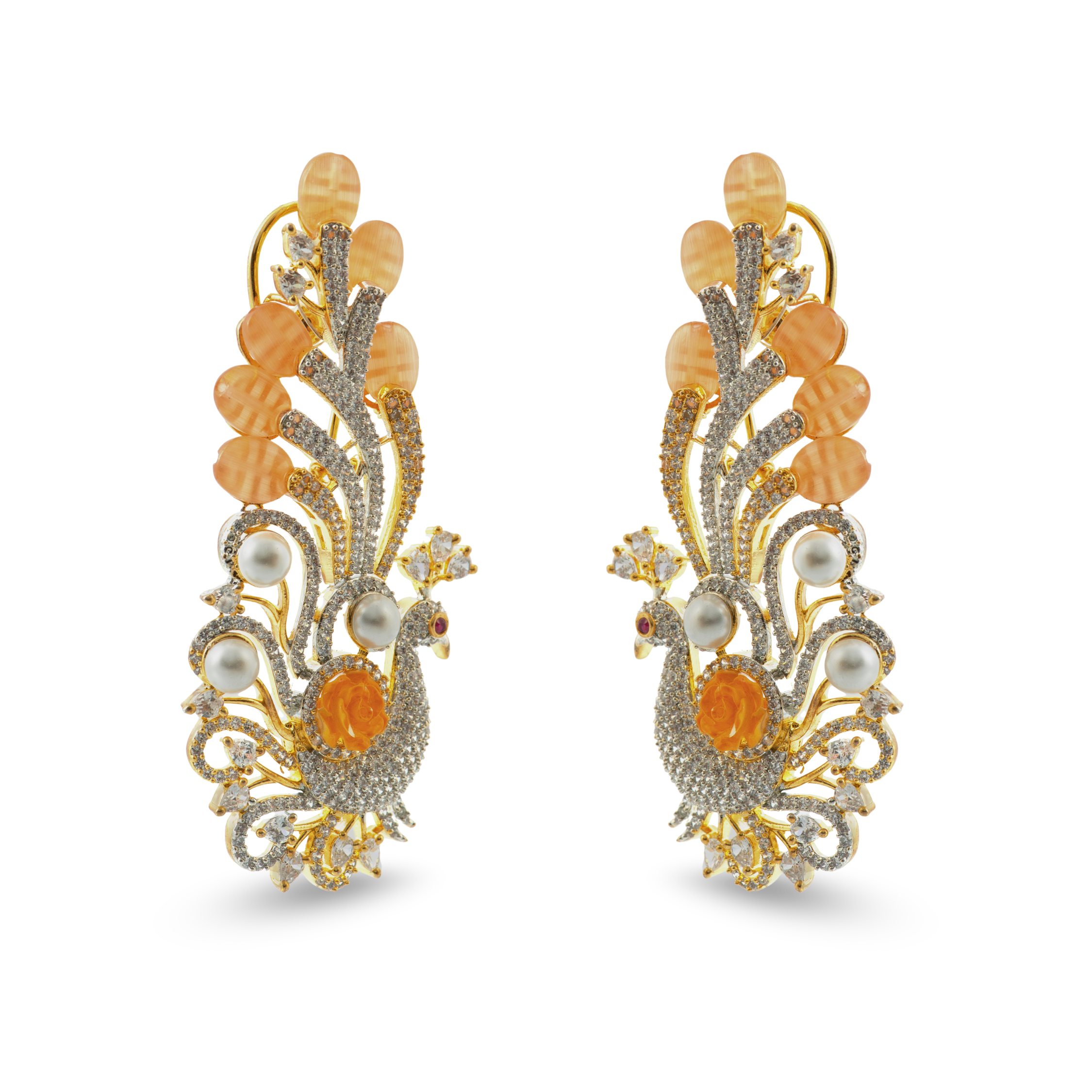 Chrono Royal Orange | Luxury CZ Crystal Earring