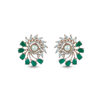 Cosmic Crests | Emerald | Premium CZ Crystal Earrings
