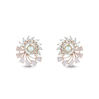 Cosmic Crests | Baby Pink | Premium CZ Crystal Earrings