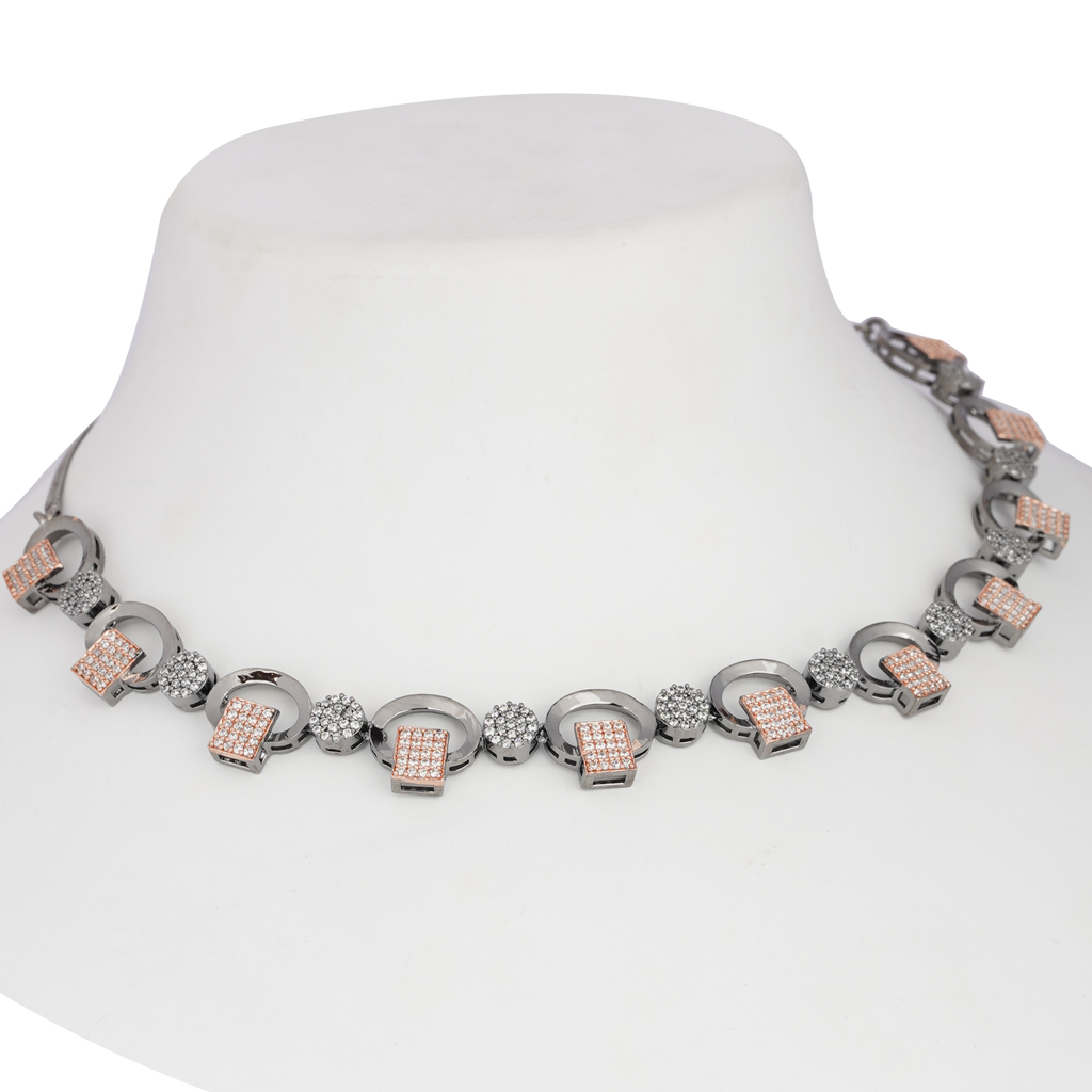 Cubic Swirl | Premium CZ Crystal Necklace Set