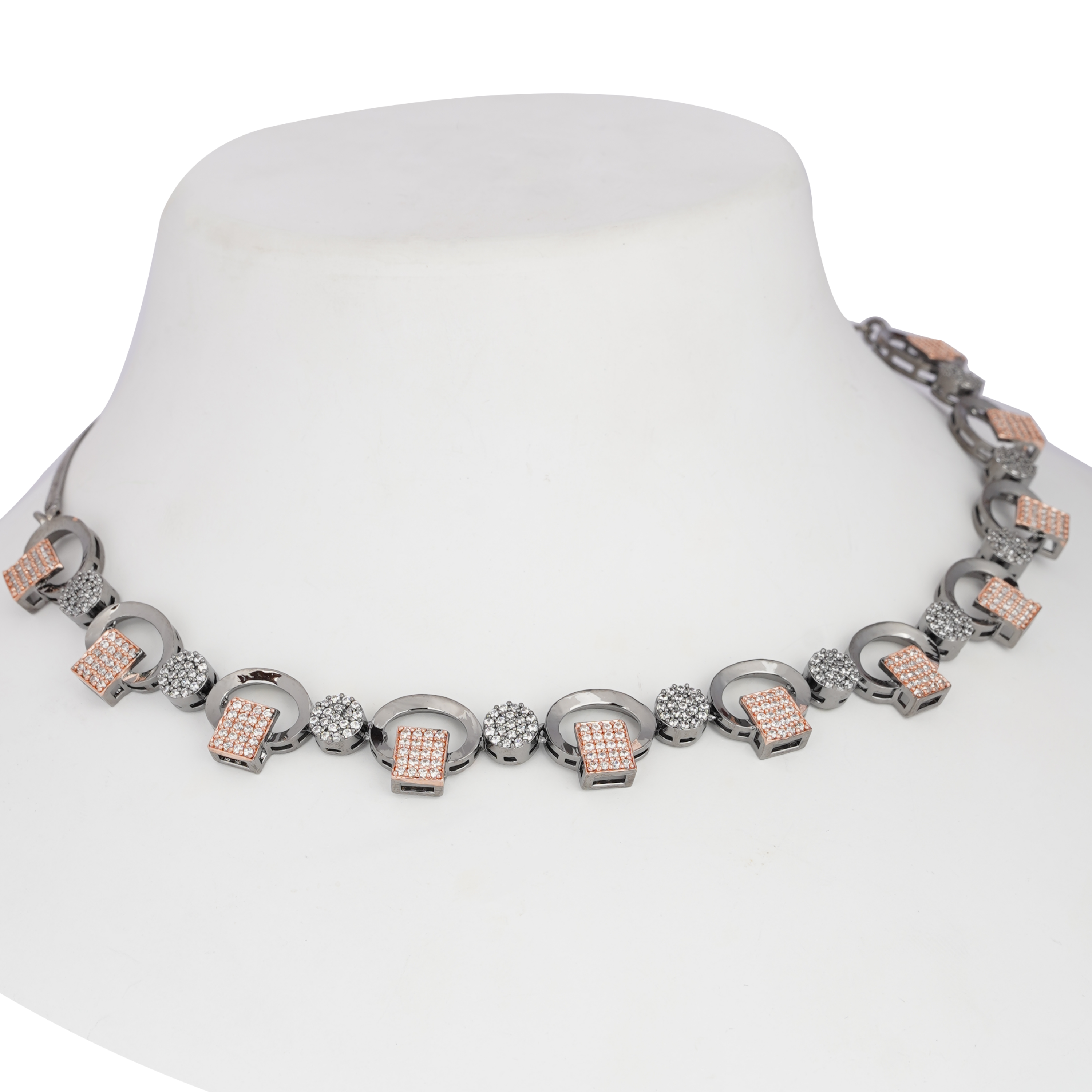 Cubic Swirl | Premium CZ Crystal Necklace Set