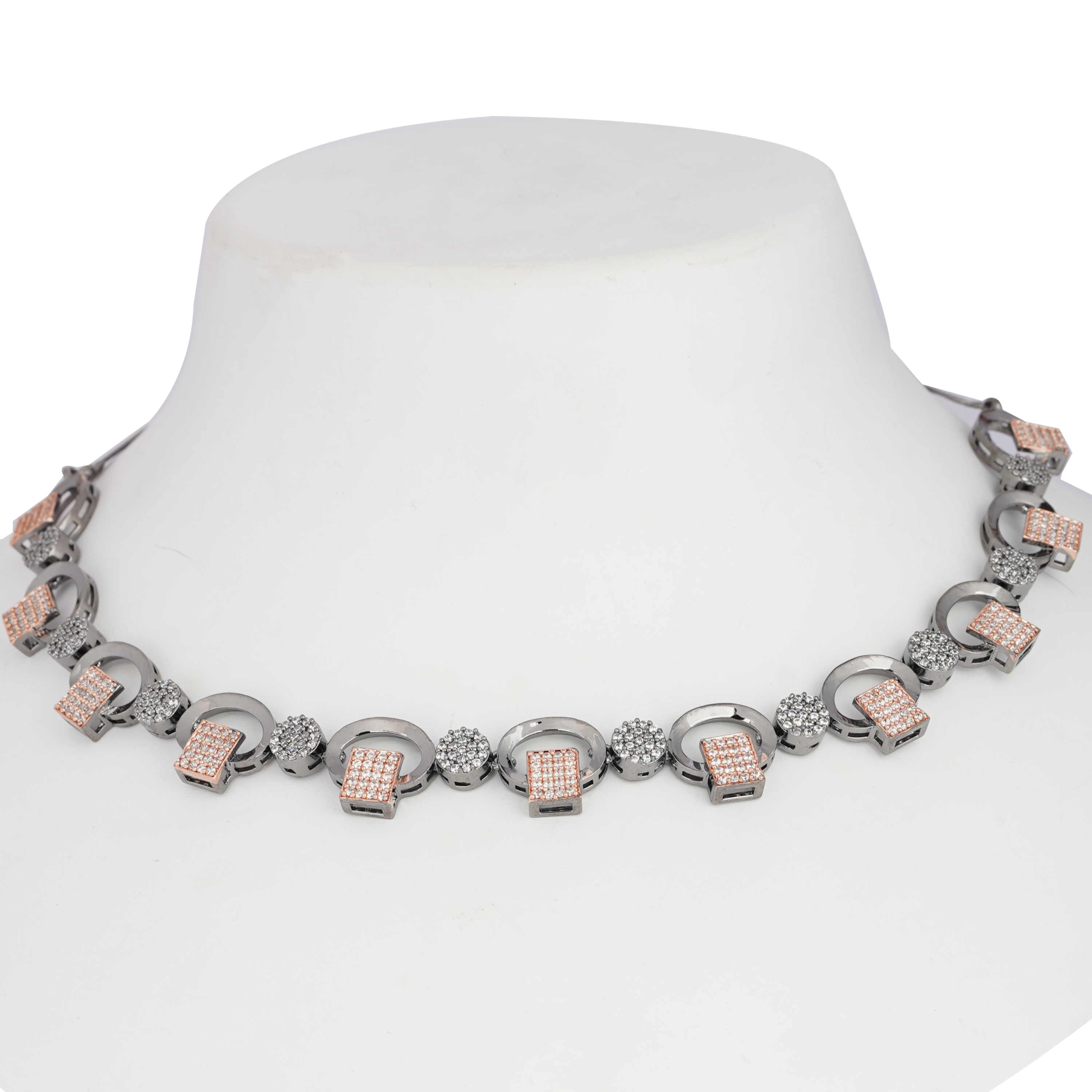 Cubic Swirl | Premium CZ Crystal Necklace Set