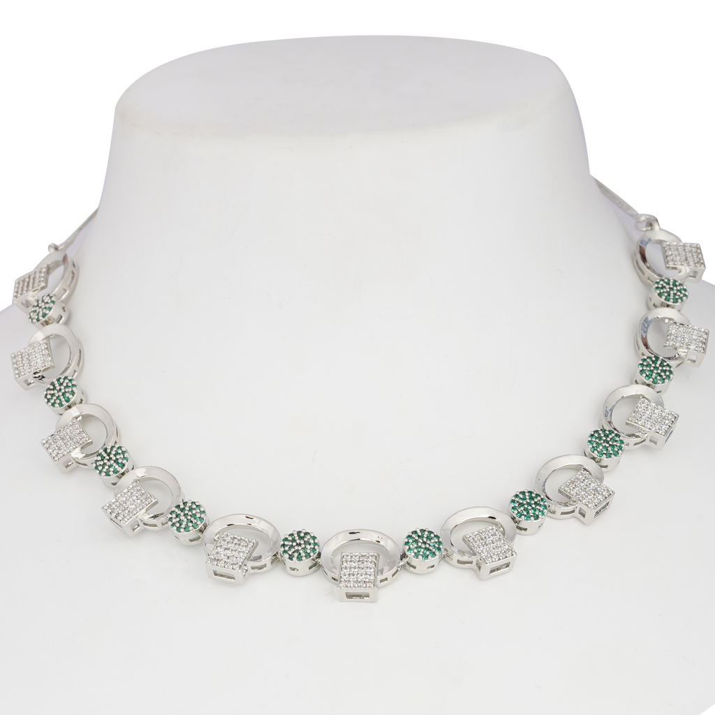 Cubic Swirl | Premium CZ Crystal Necklace Set